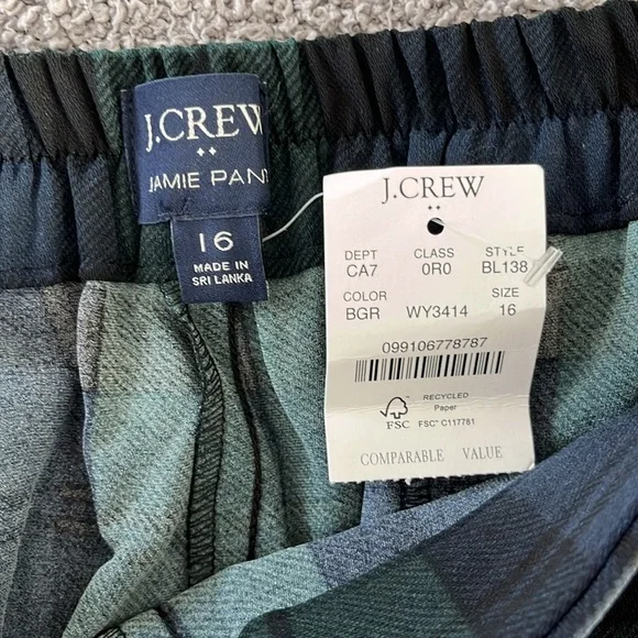 NWT JCrew Factory Plaid Pants - Picture 3 of 5